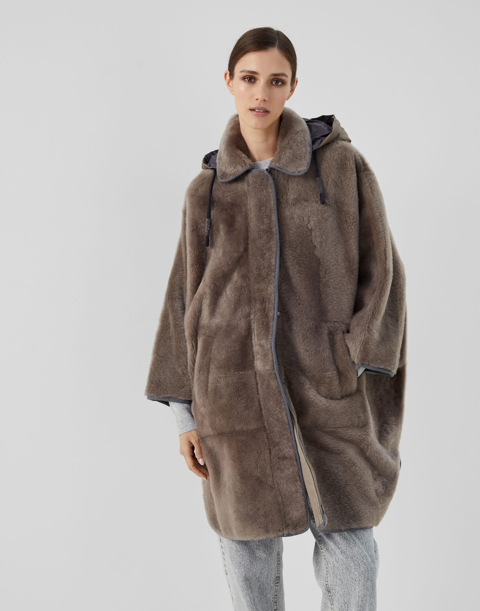Shearling reversible coat