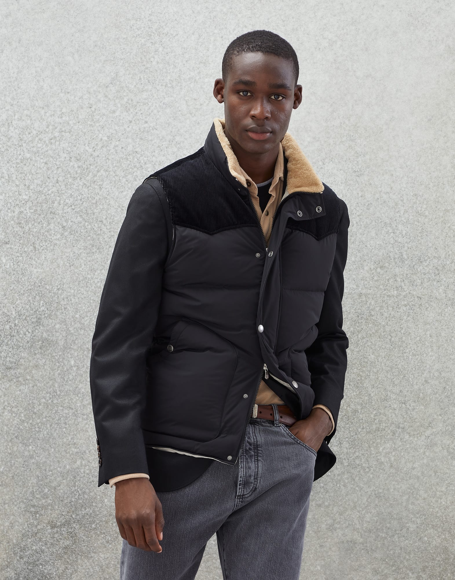 brunello cucinelli panel down jacket