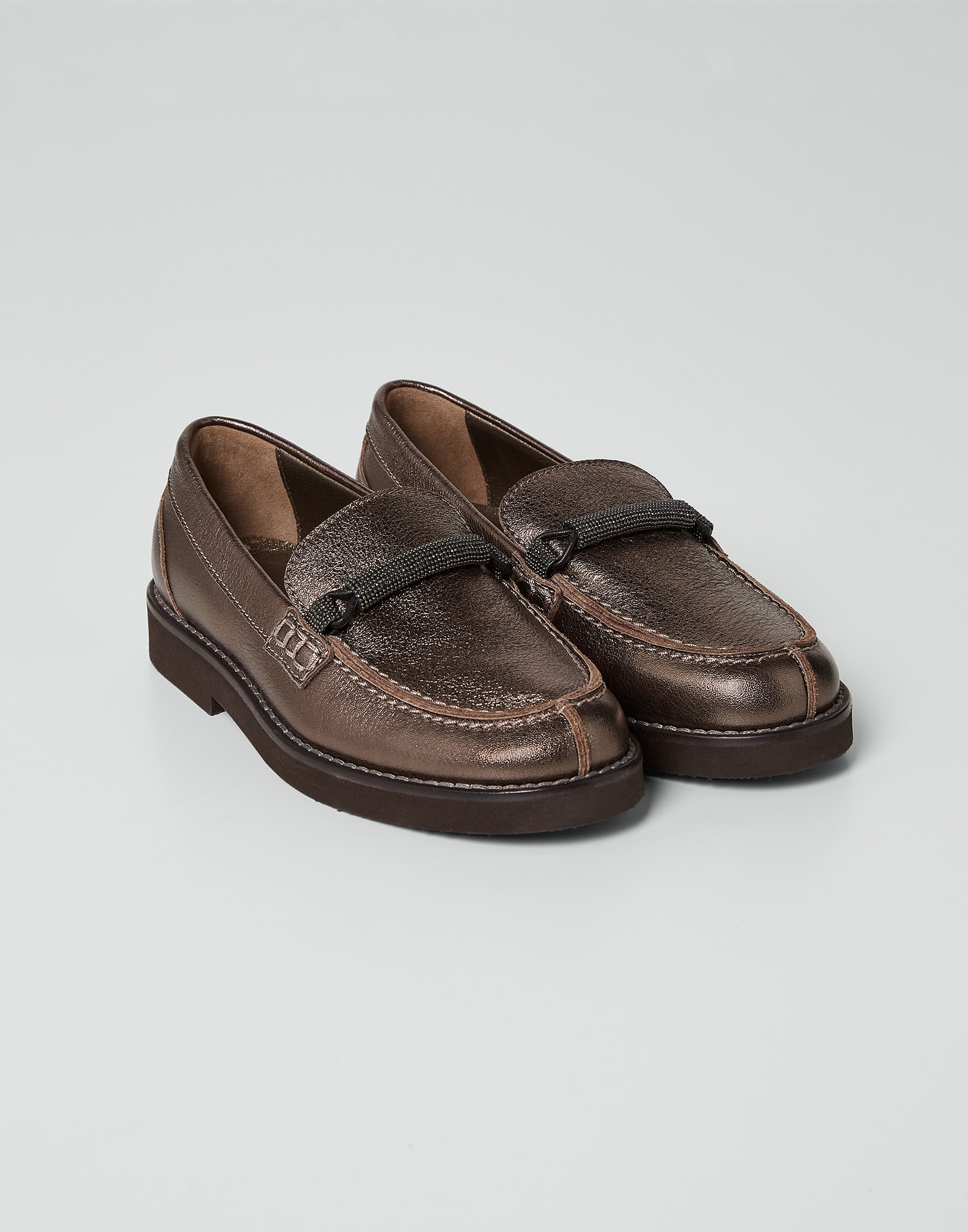 Leather loafers Bronze Girls - Brunello Cucinelli