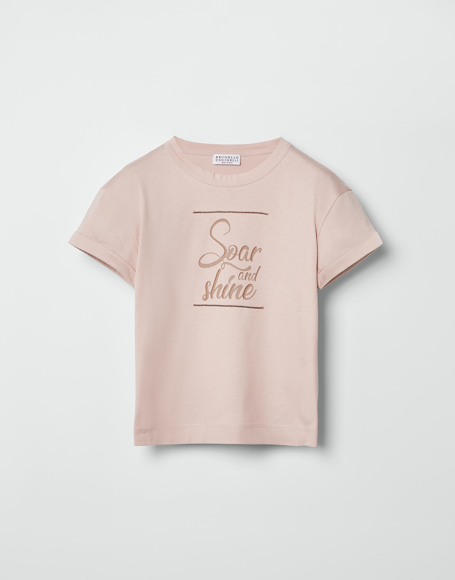 T-shirt with monili Pink Girls - Brunello Cucinelli