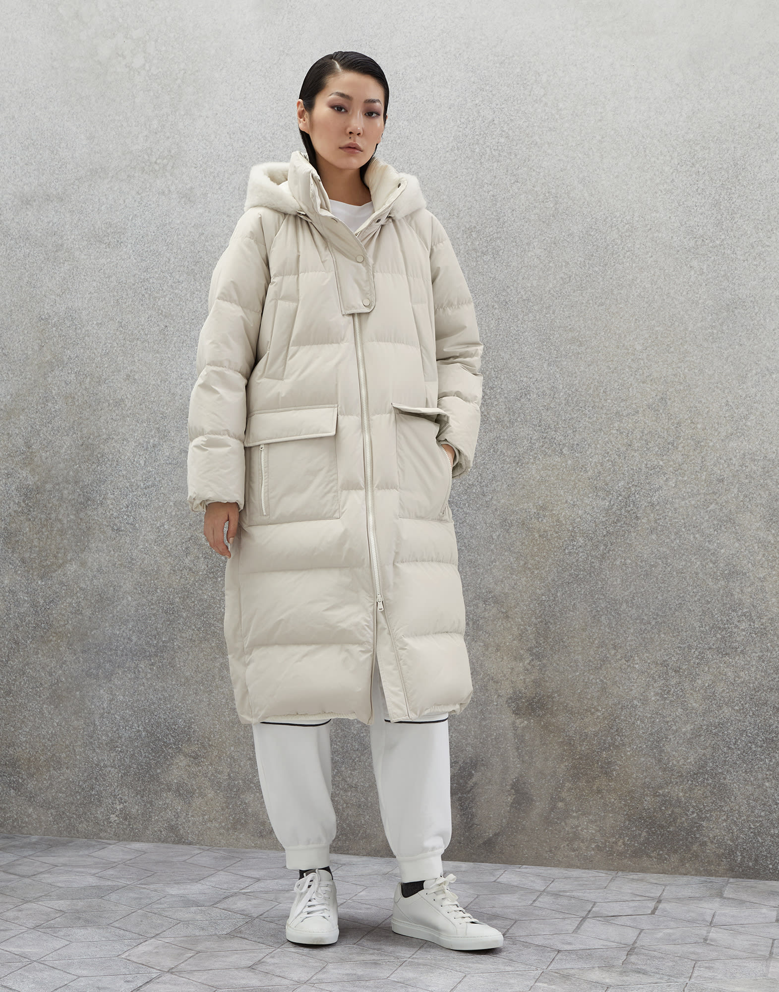 Selected long down padded coat sale