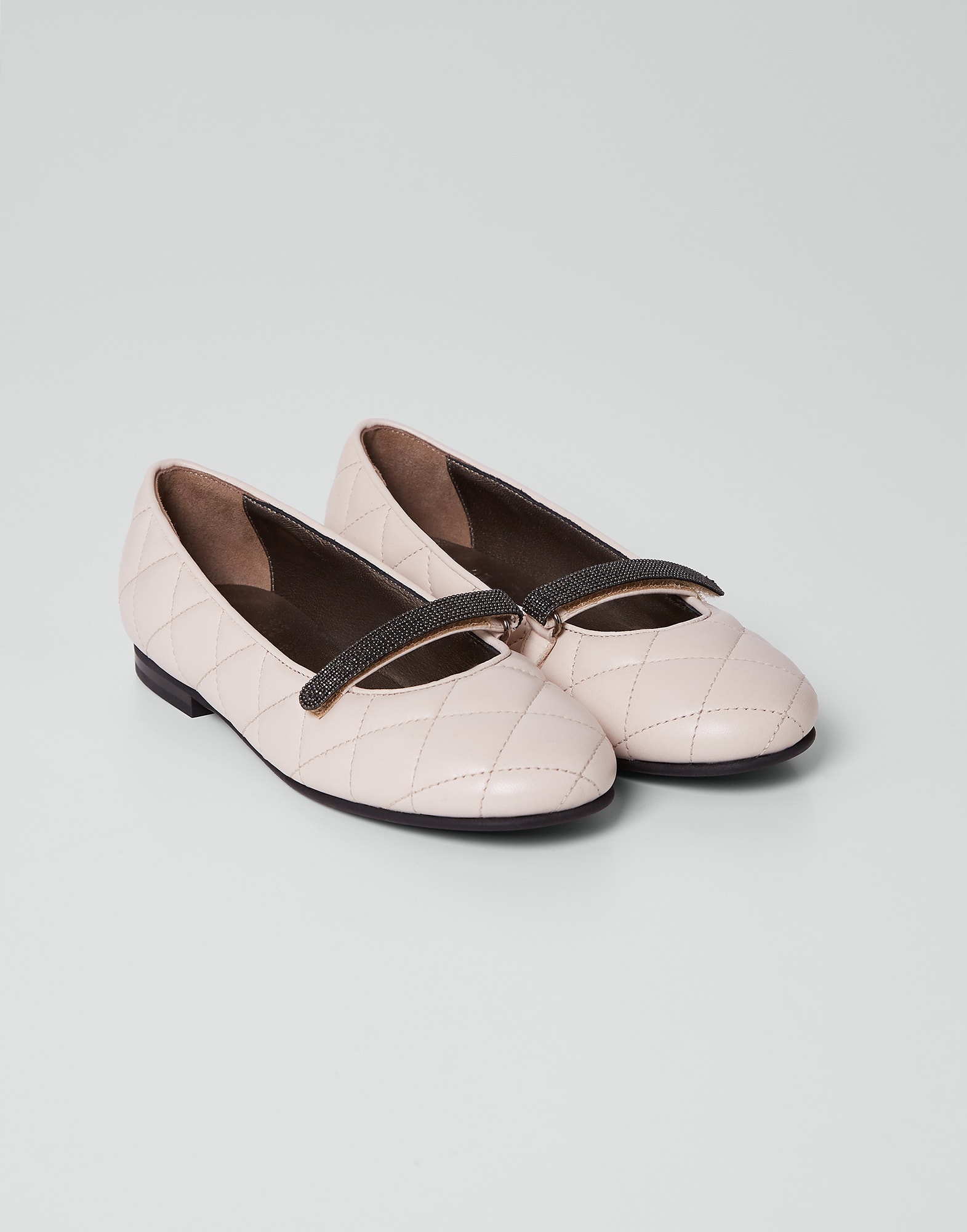 Chaussures plates en nappa Soft Ivoire Fille - Brunello Cucinelli