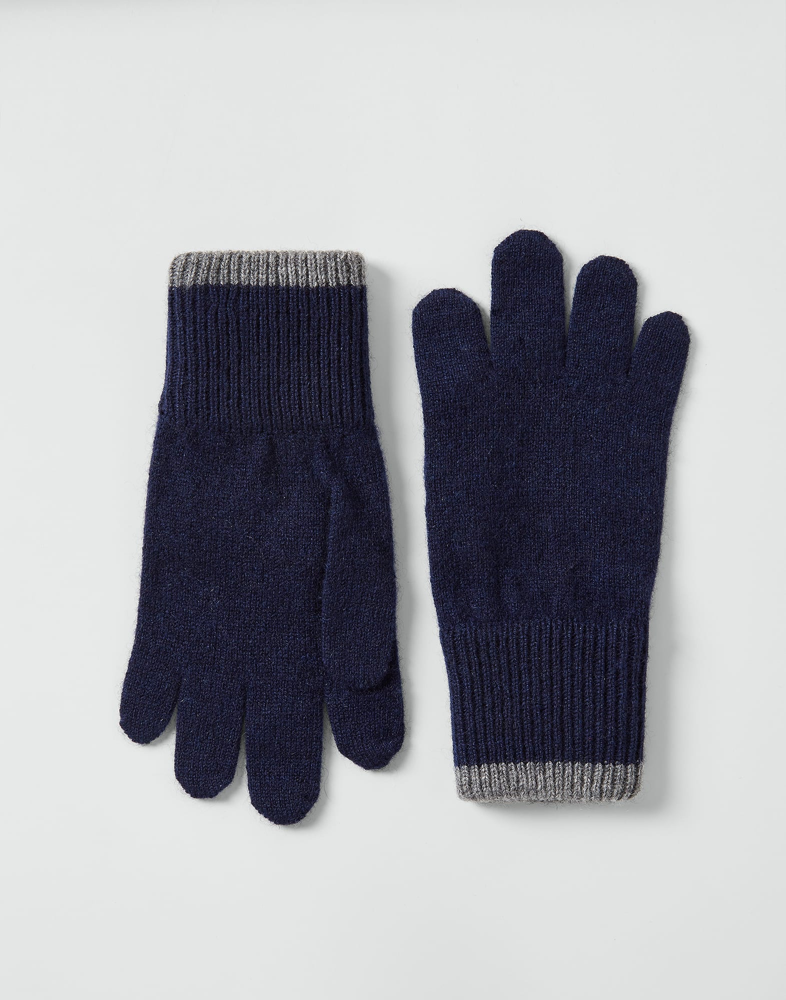 Handschuhe aus Strick Marineblau Jungen - Brunello Cucinelli