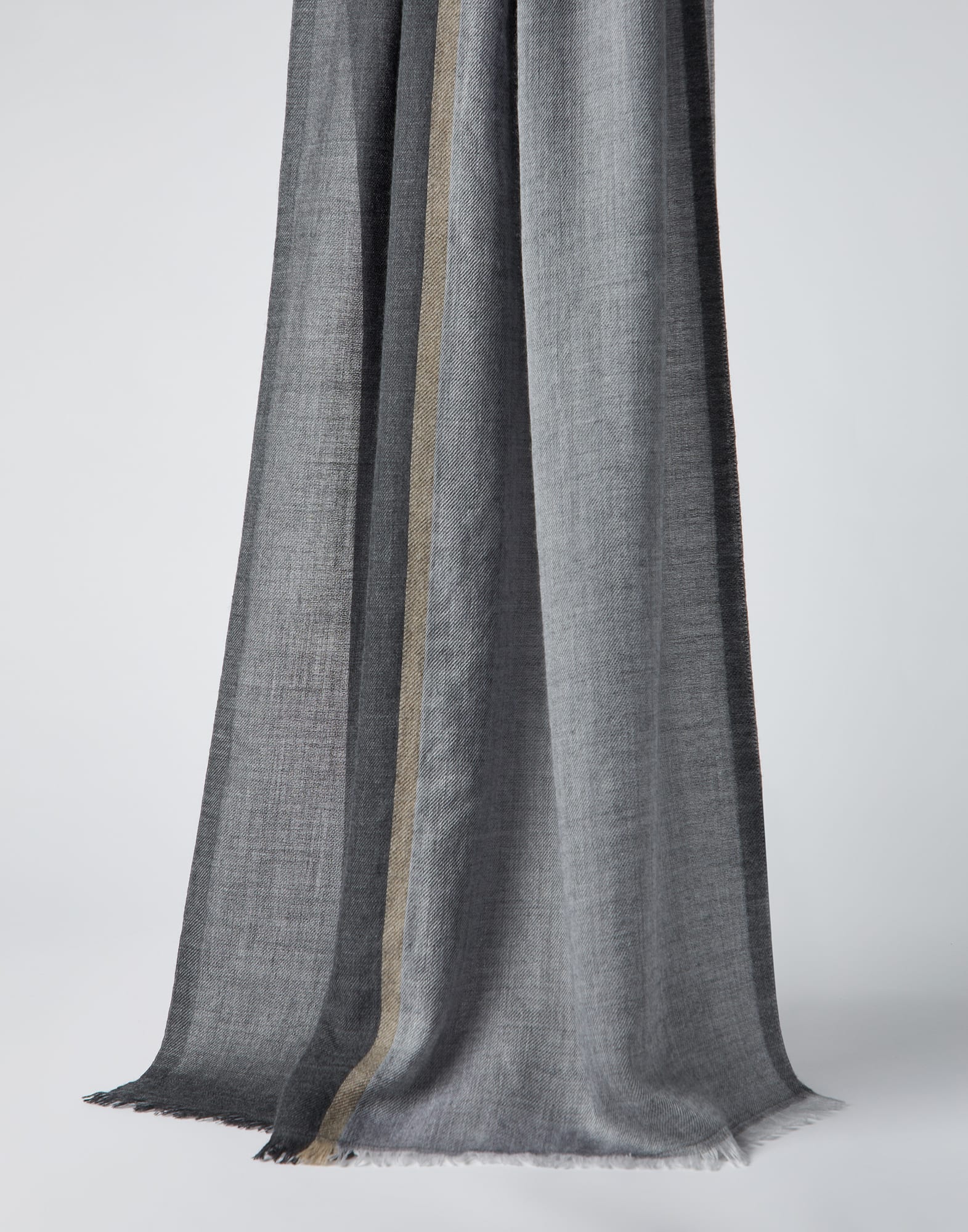 Cashmere and silk scarf Light Grey Man - Brunello Cucinelli