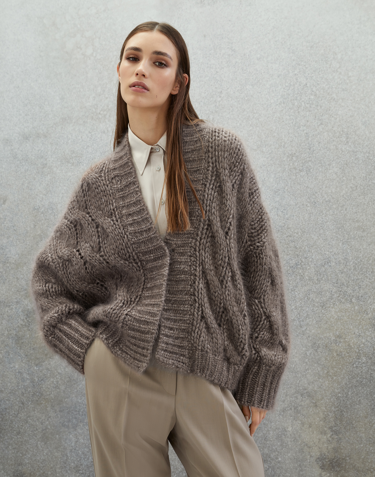 Mohair and wool cardigan