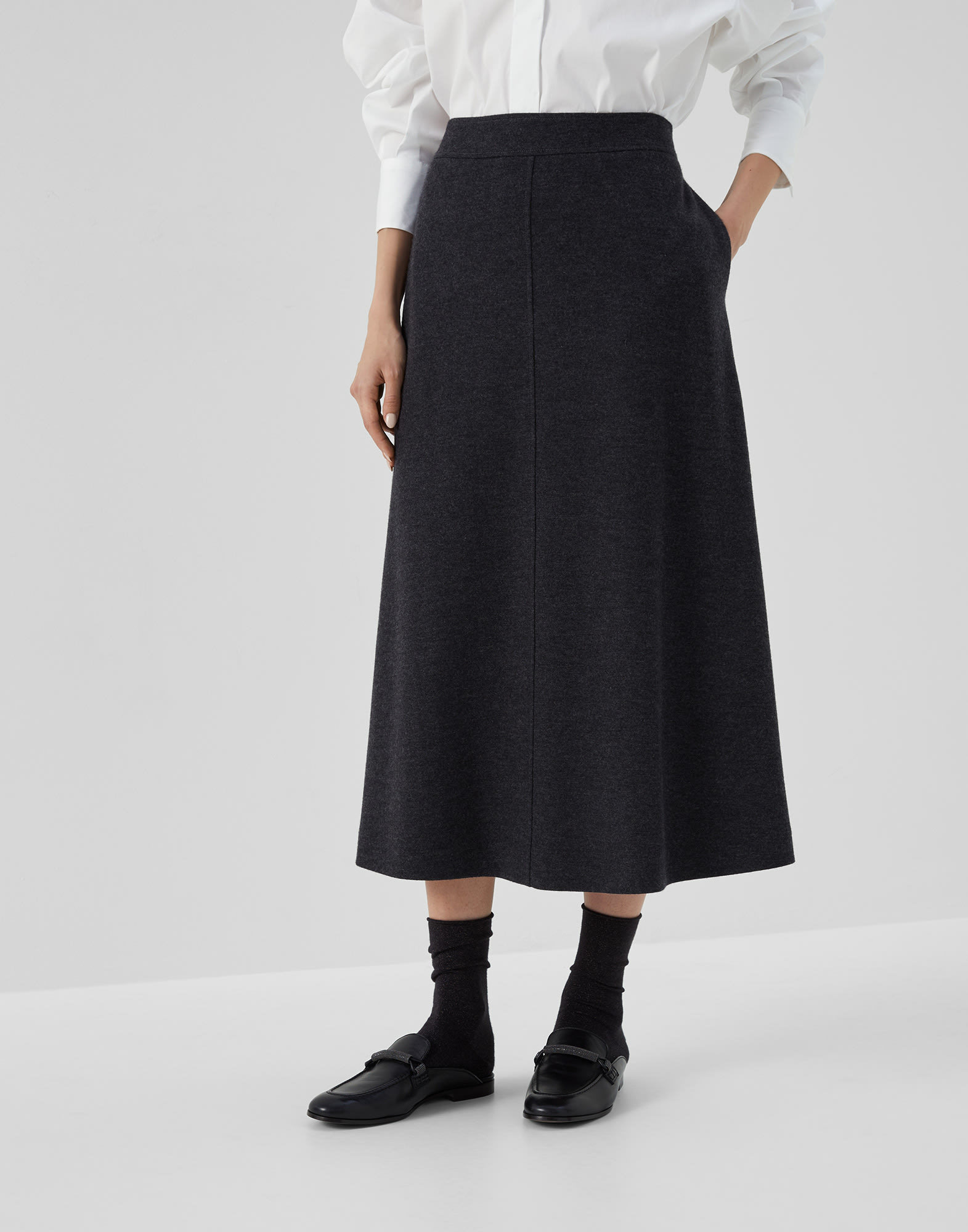 Midi-skirt Lignite Woman - Brunello Cucinelli