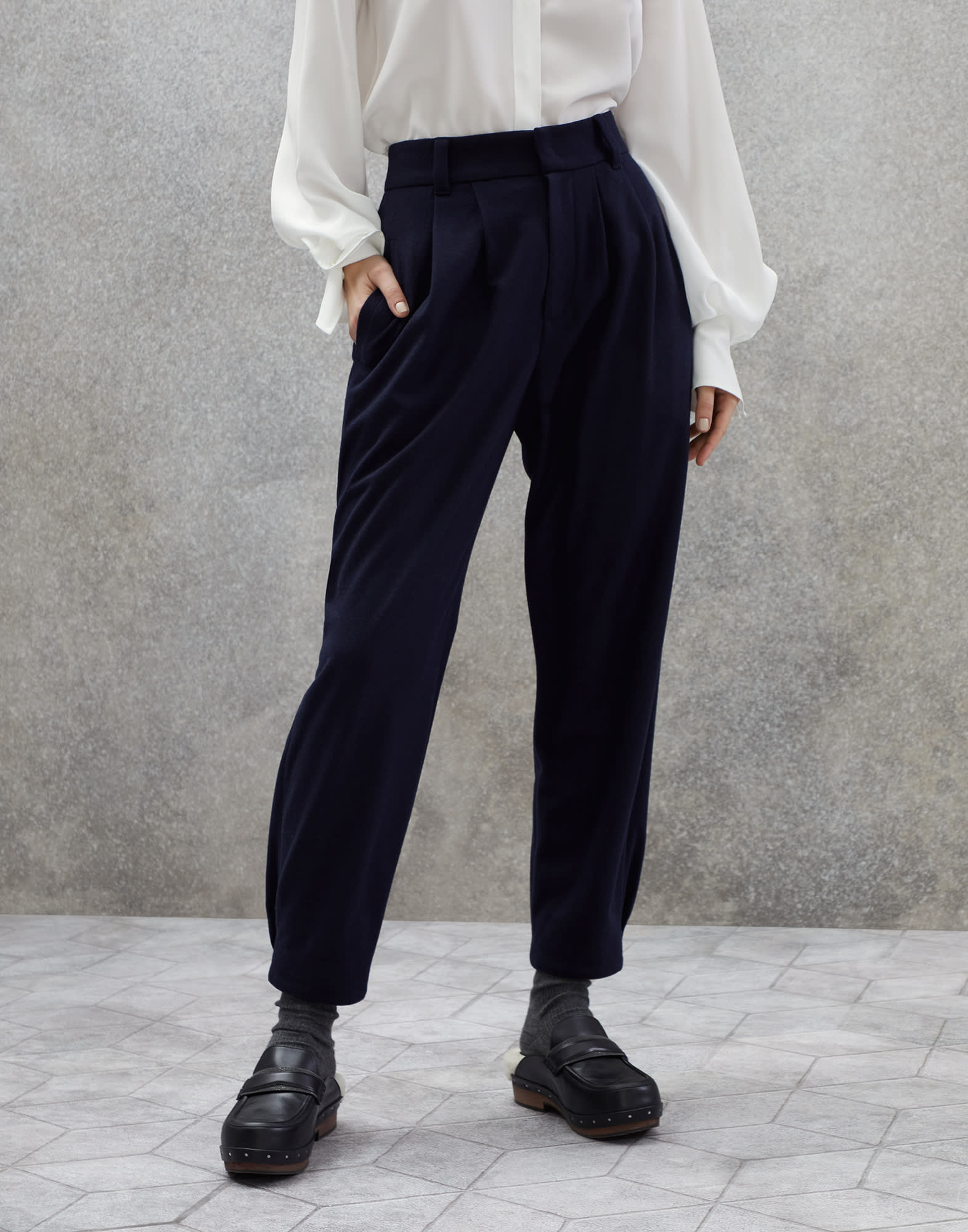 Tailored trousers Navy Blue Woman - Brunello Cucinelli