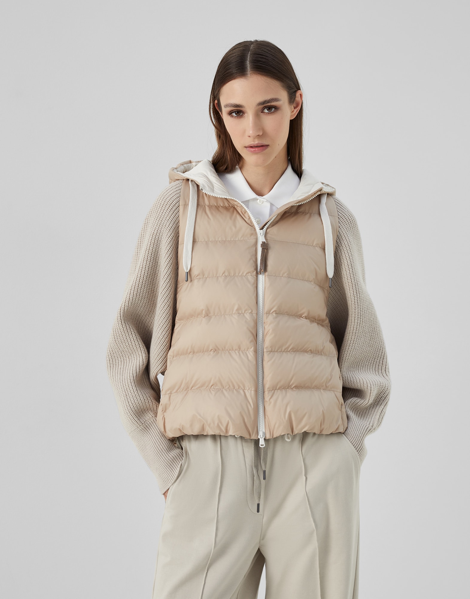 Nylon down jacket Cool Beige Woman -
                        Brunello Cucinelli
                    