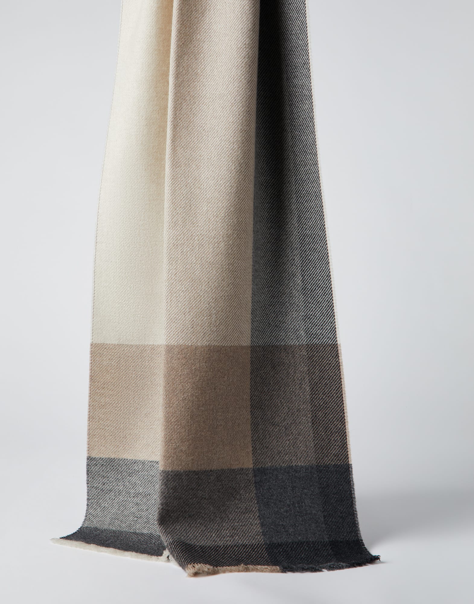 Wool and cashmere scarf Grey Man - Brunello Cucinelli