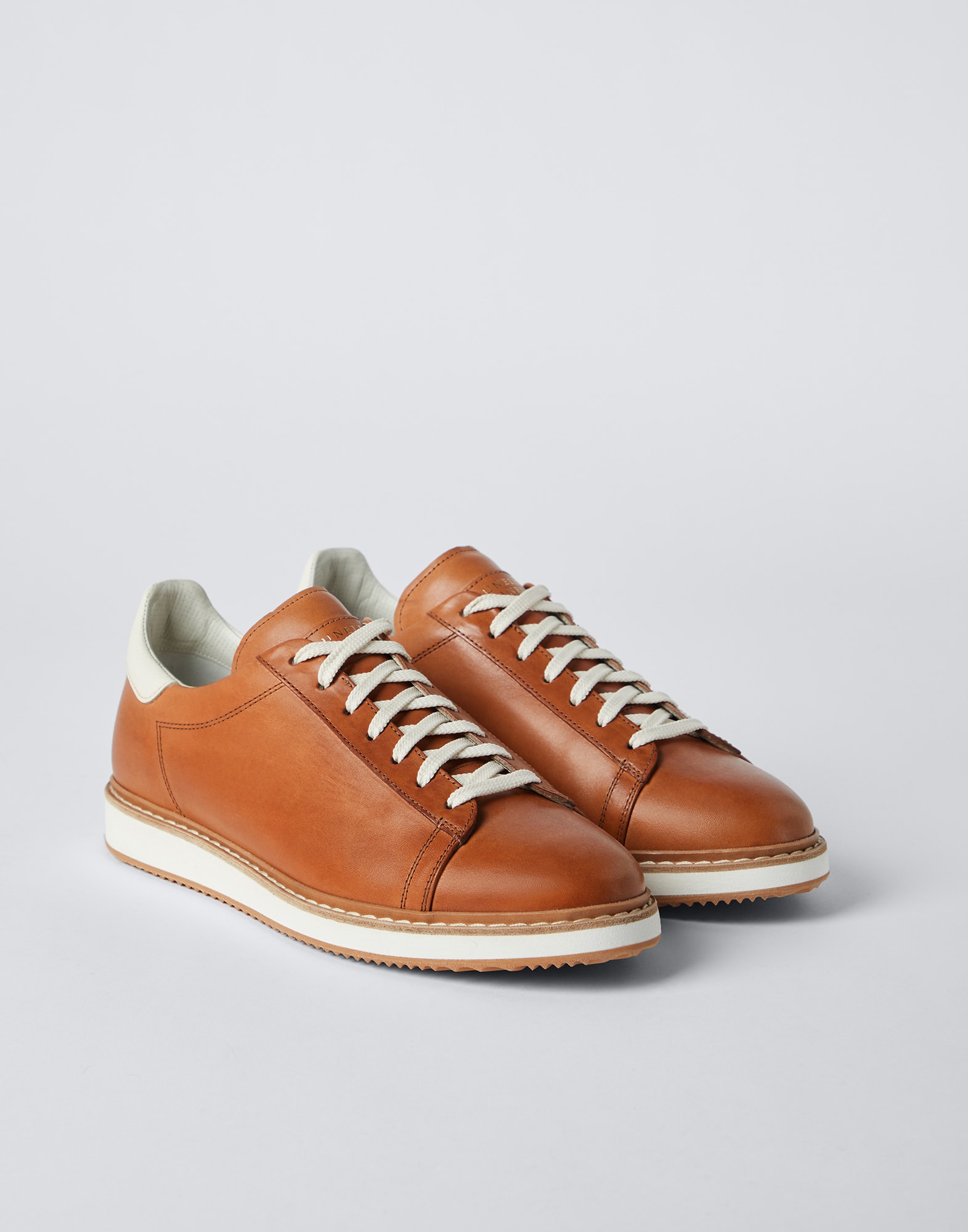 Sneakers en cuir de vachette Cognac Homme - Brunello Cucinelli