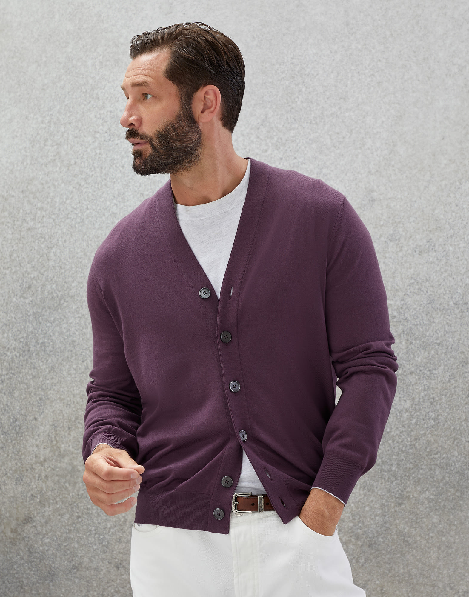 BRUNELLO CUCINELLI, Mauve Men's Cashmere Blend