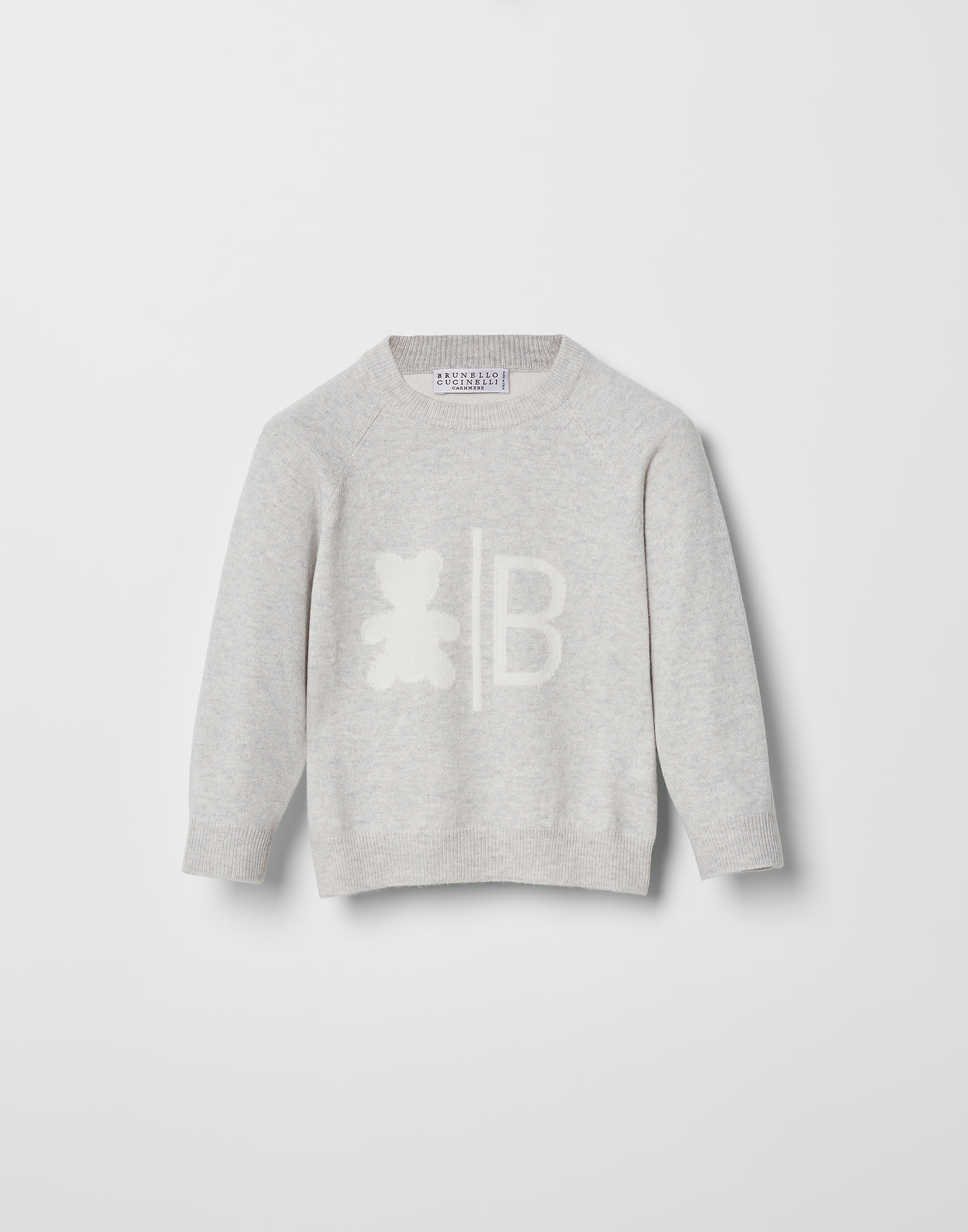 Cashmere Bernie sweatshirt Light Grey Baby - Brunello Cucinelli