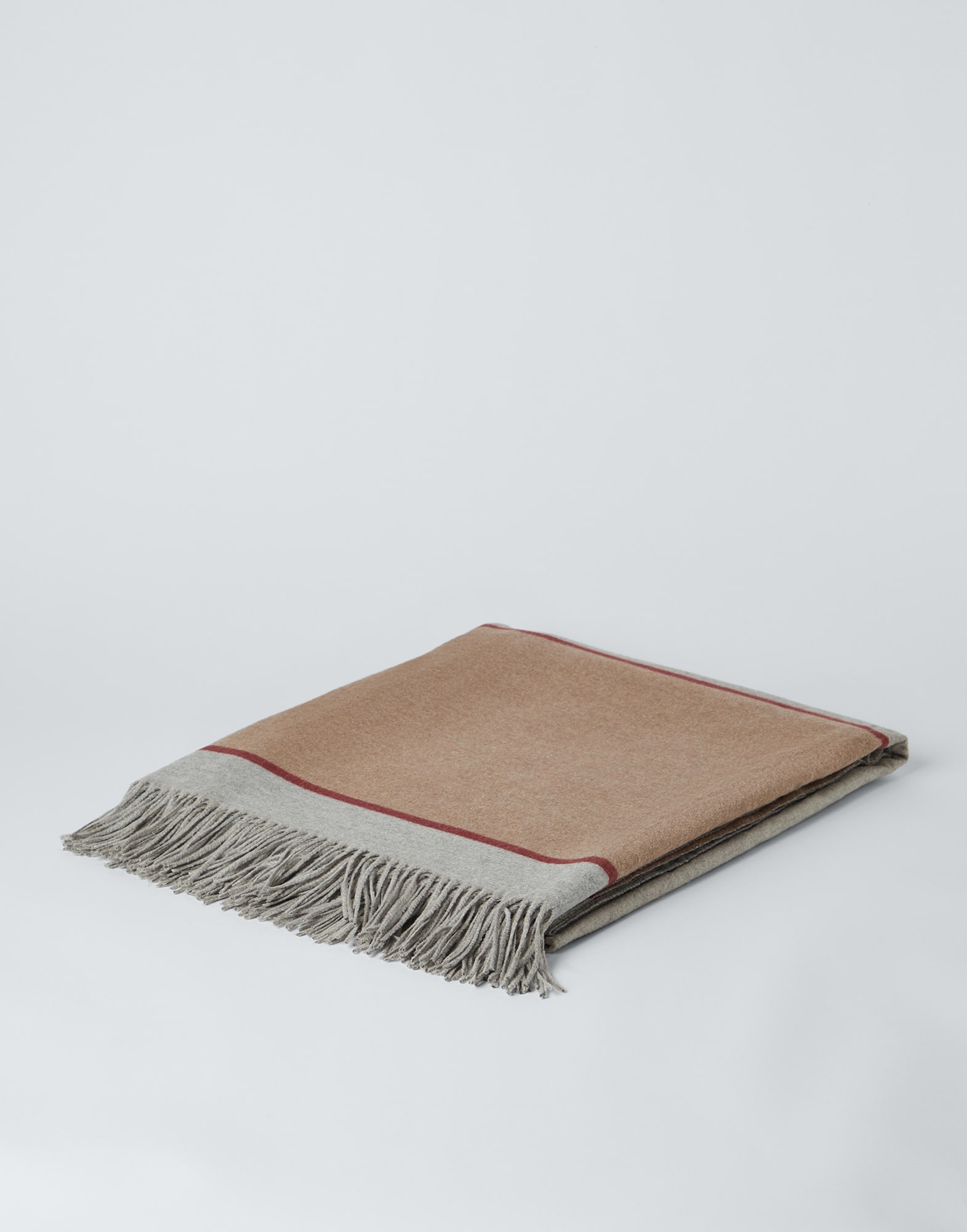 Manta de seda con flecos Camello Lifestyle - Brunello Cucinelli
