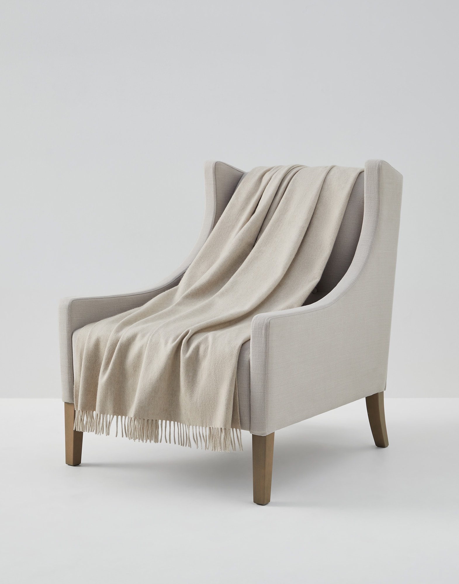 BRUNELLO CUCINELLI Two-tone cashmere blanket
