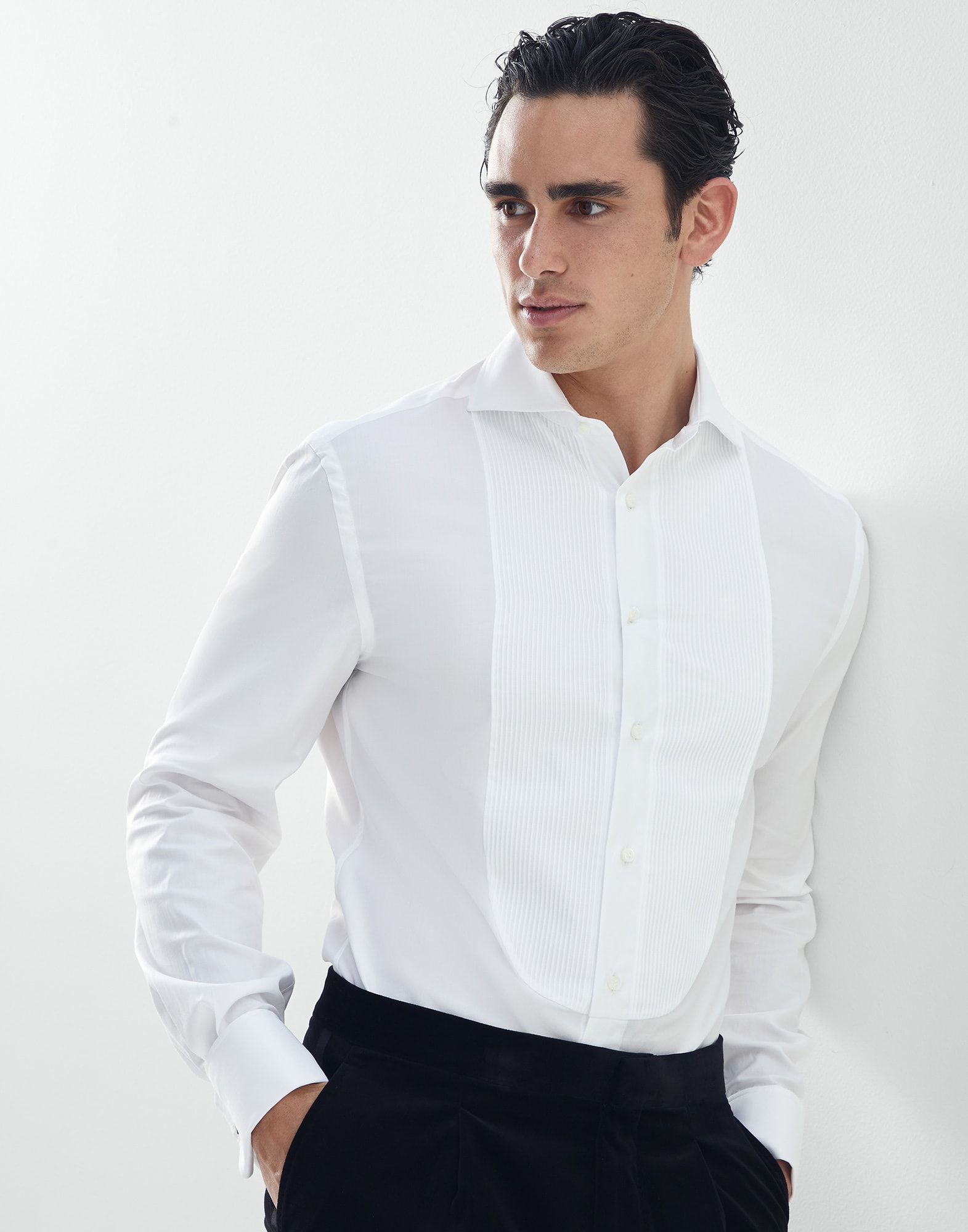 Tuxedo shirt White Man - Brunello Cucinelli