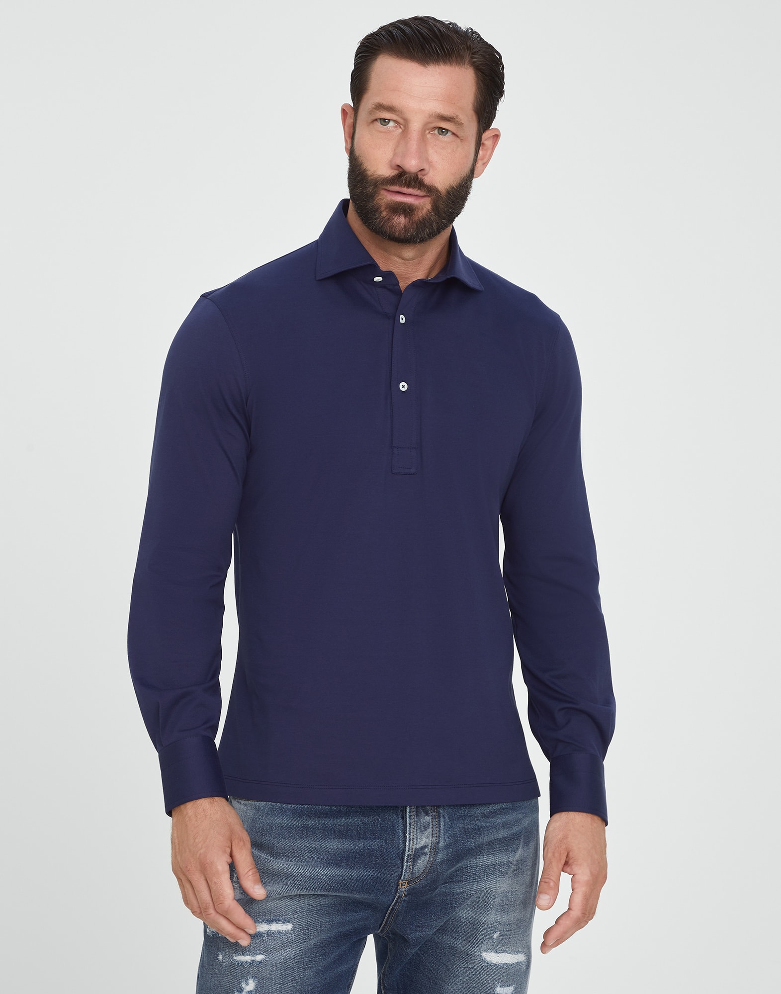 Brunello Cucinelli Logo Long-Sleeved Polo Shirt