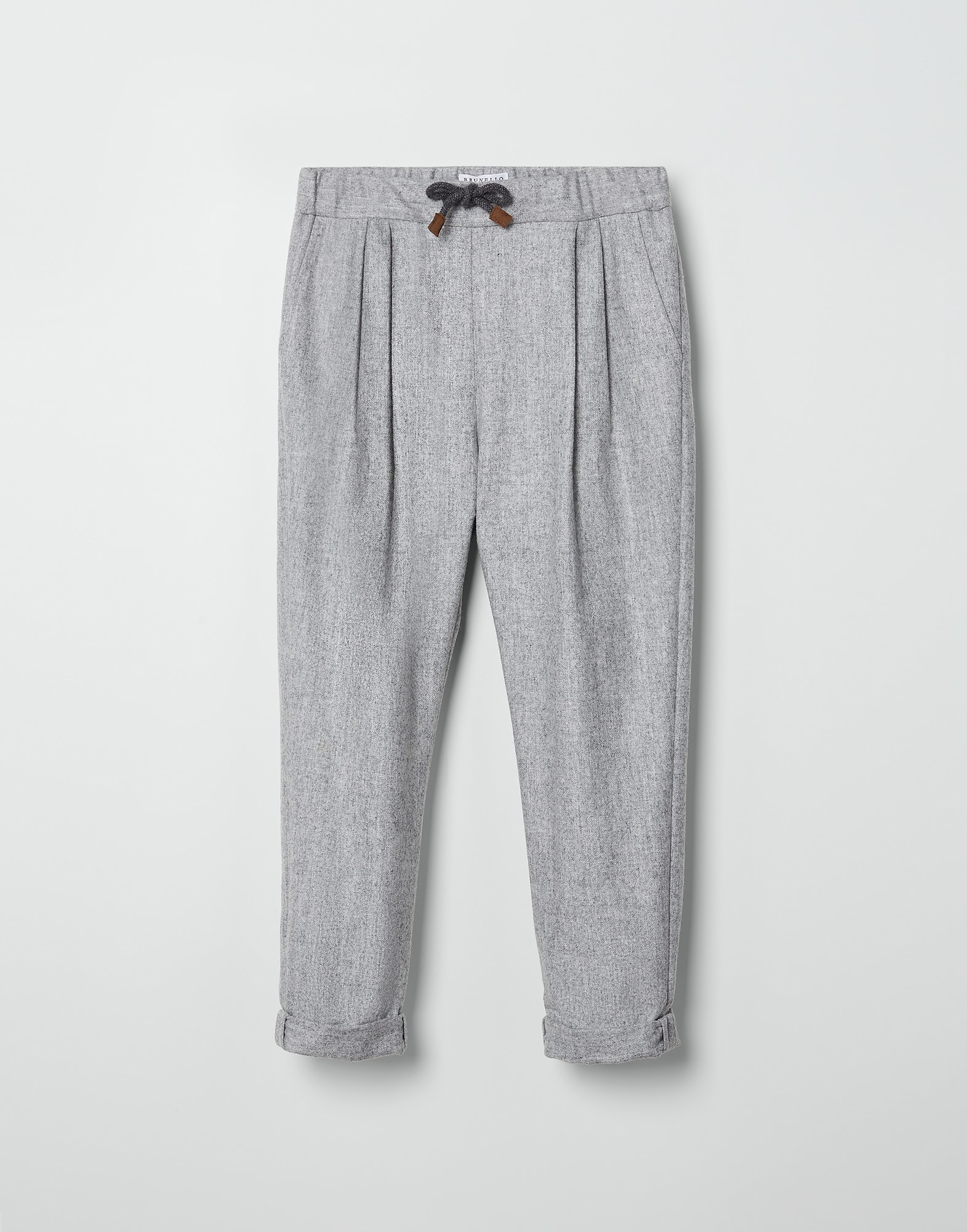 Double pleated trousers Pearl Grey Boys - Brunello Cucinelli