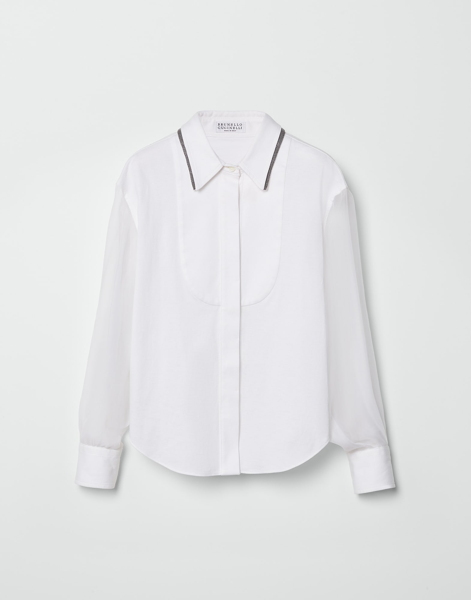 Рубашка из легкого джерси Белый Девочки - Brunello Cucinelli