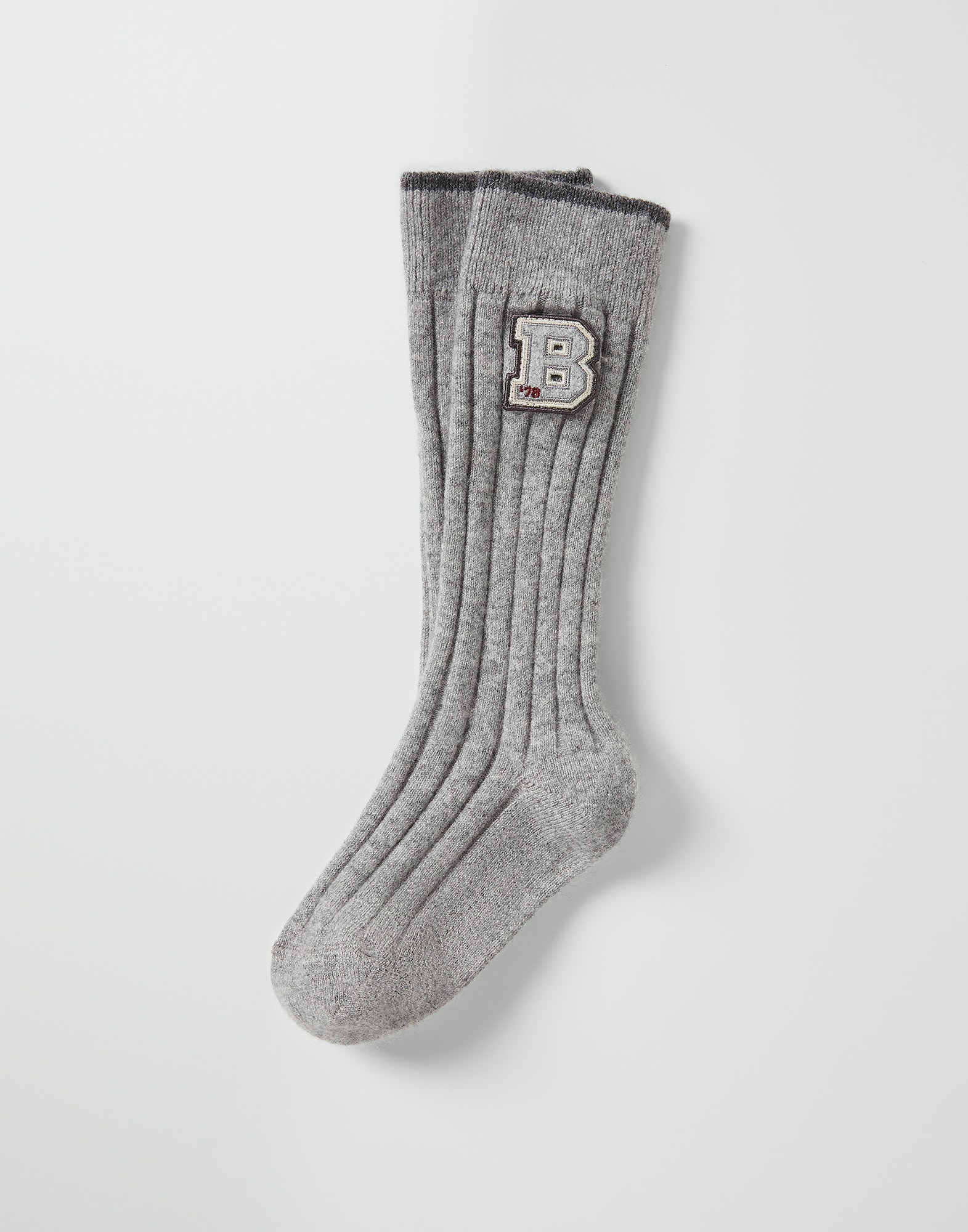 Socken aus Kaschmirstrick Grau Jungen - Brunello Cucinelli