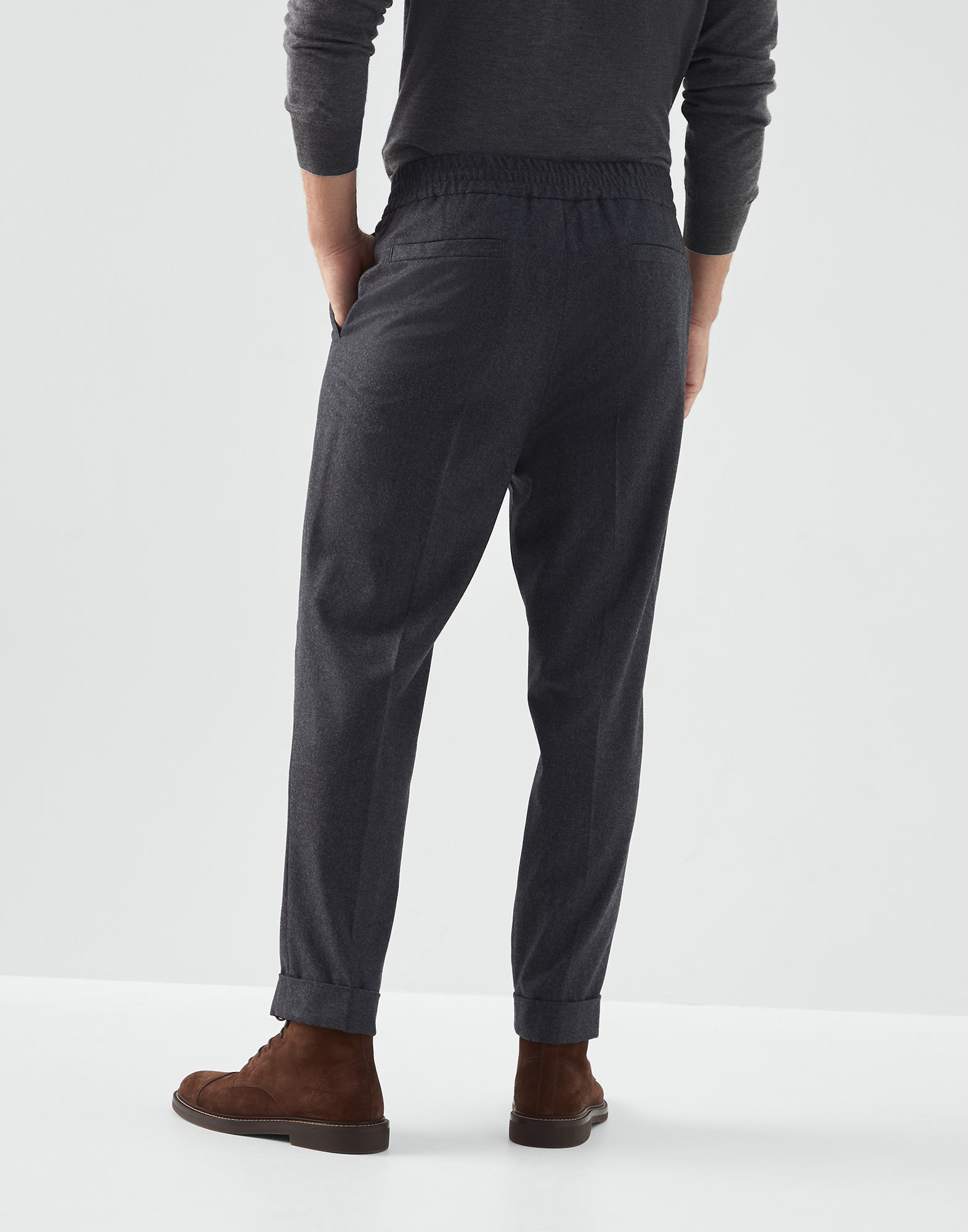 Brunello Cucinelli Pearl Wool Jogging Trousers