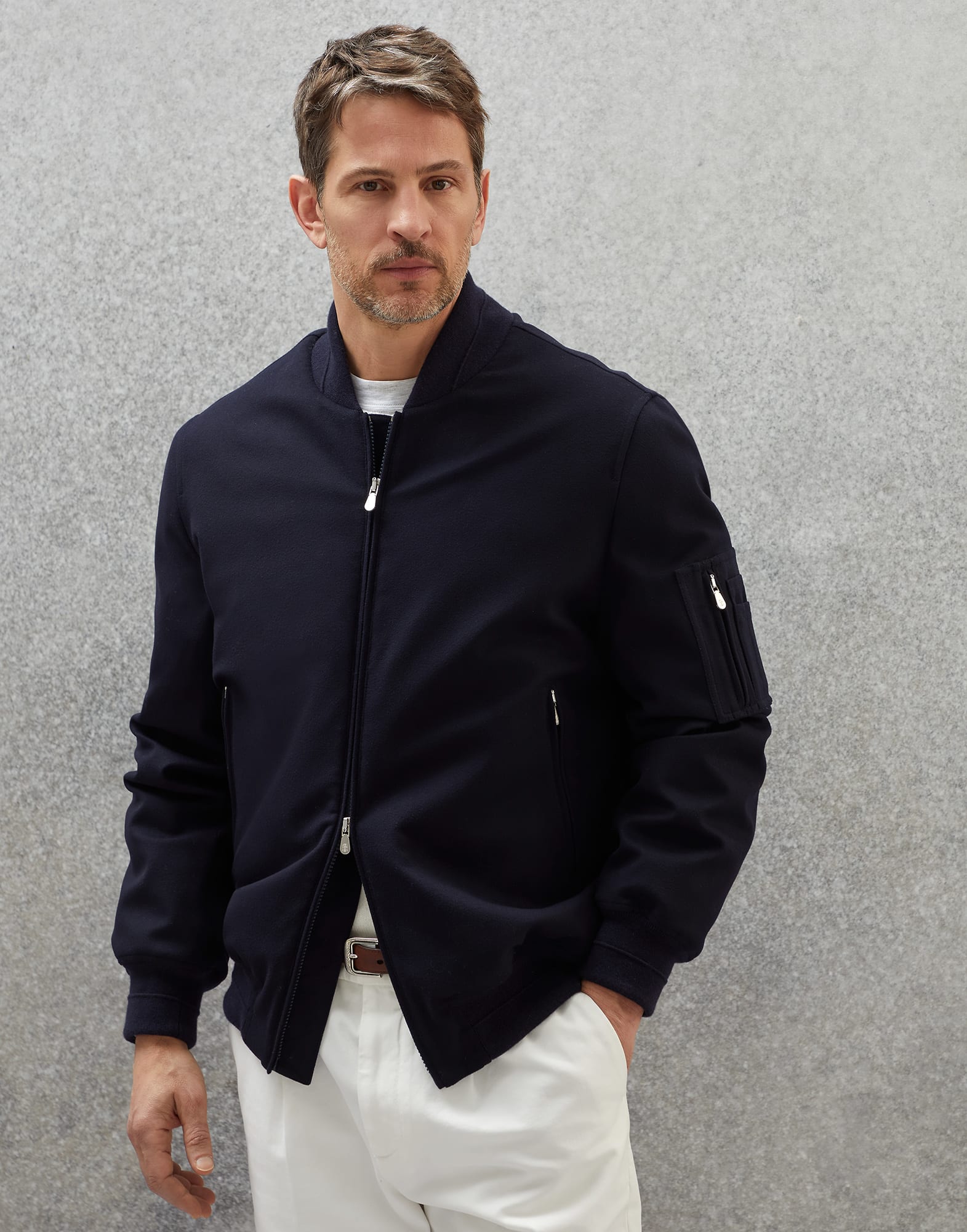 Brunello cucinelli bomber clearance jacket