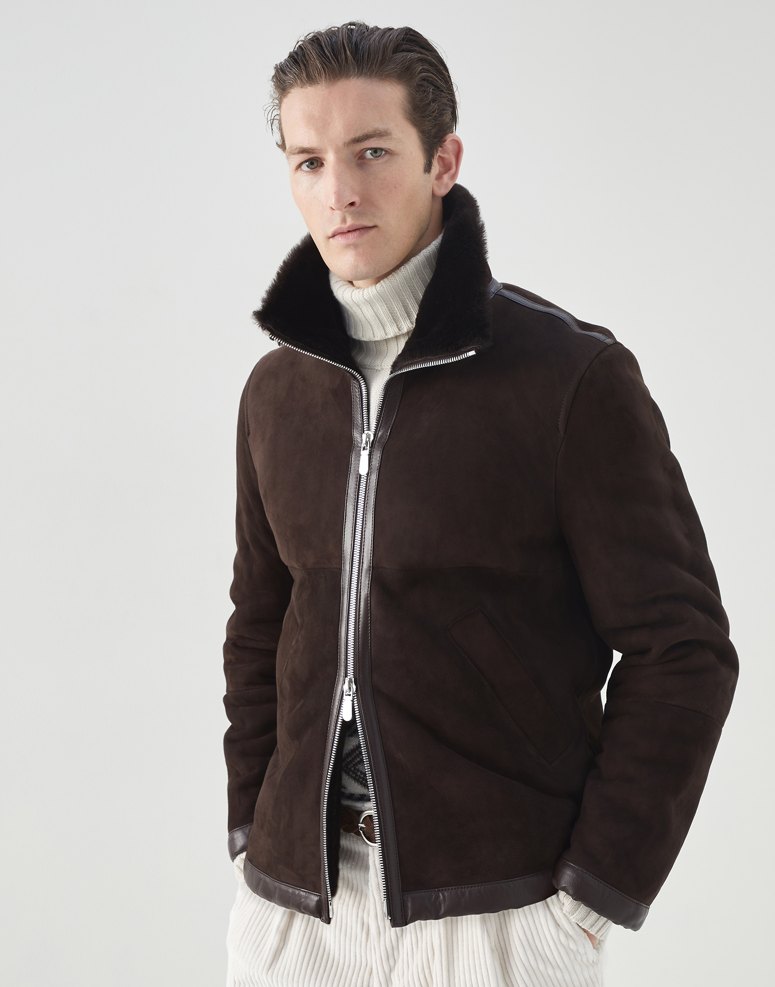 Shearling jacket Brown Man -
                        Brunello Cucinelli
                    