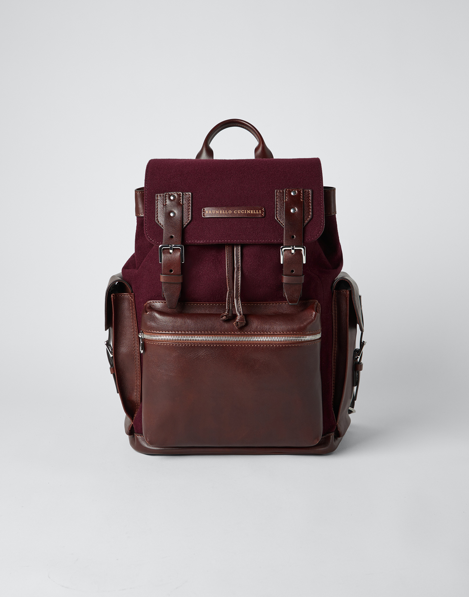 Рюкзак из телячьей кожи Пурпурно-Красный Мужчина - Brunello Cucinelli