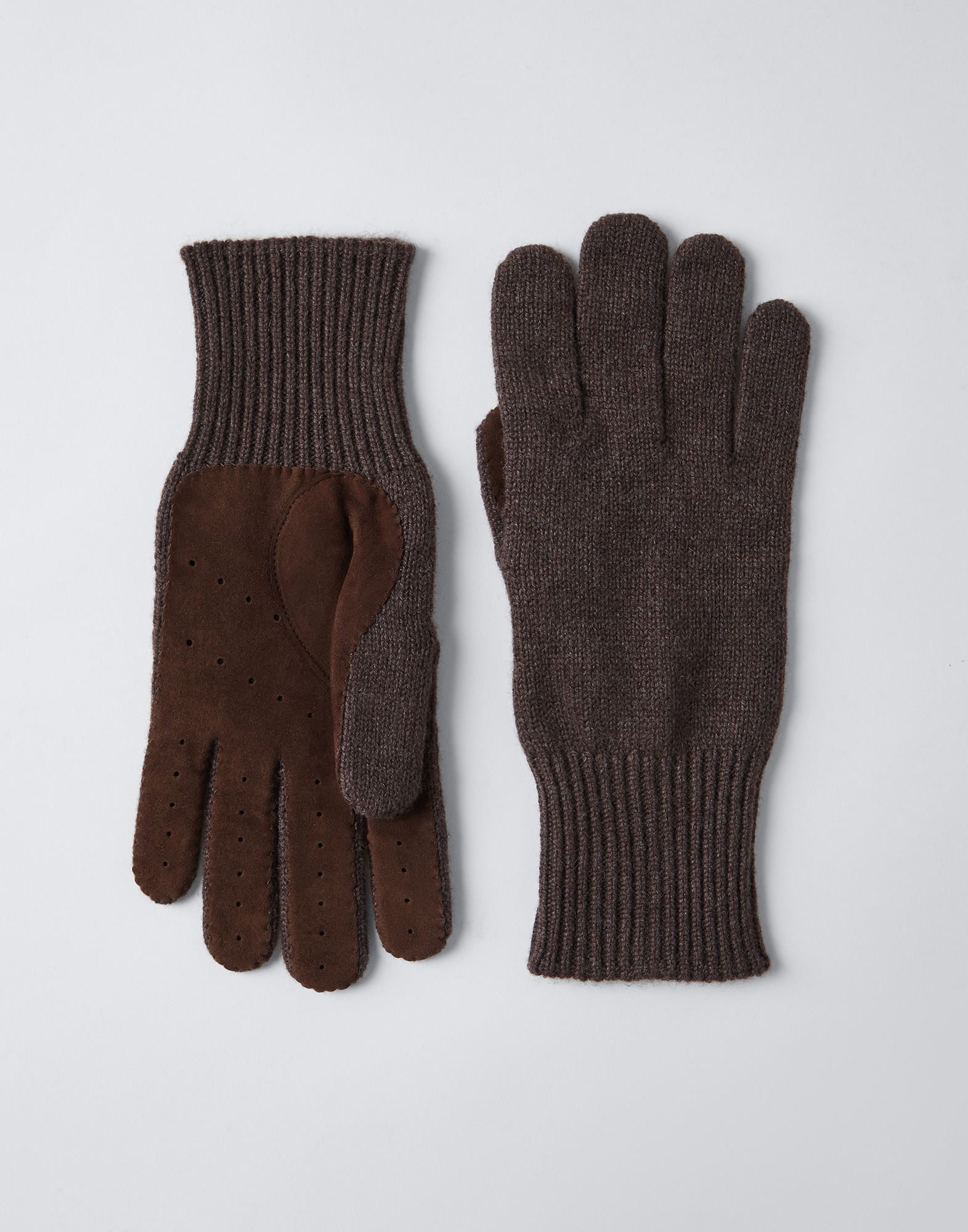 Cashmere gloves Brown Man - Brunello Cucinelli