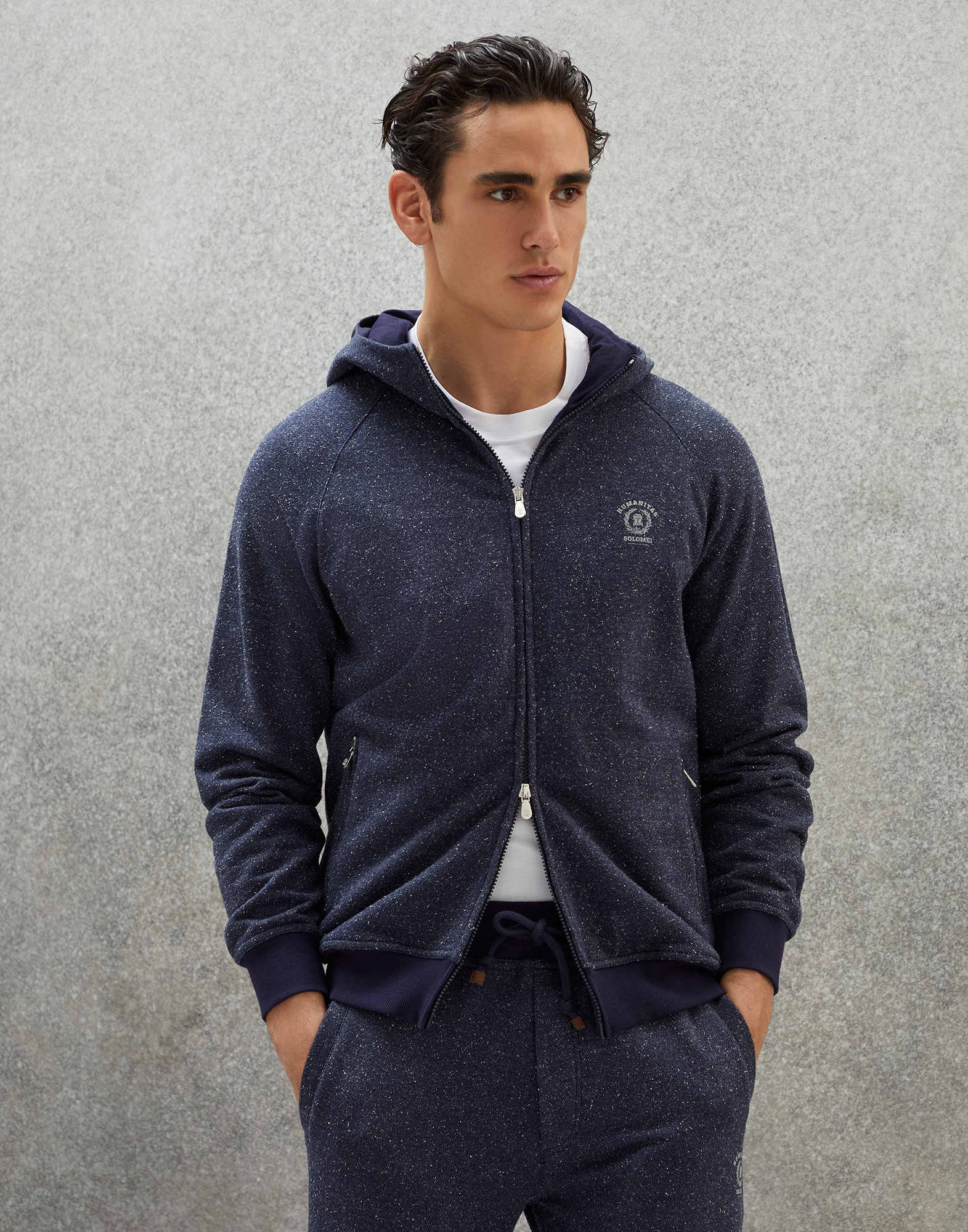 French terry sweatshirt Blue Man - Brunello Cucinelli