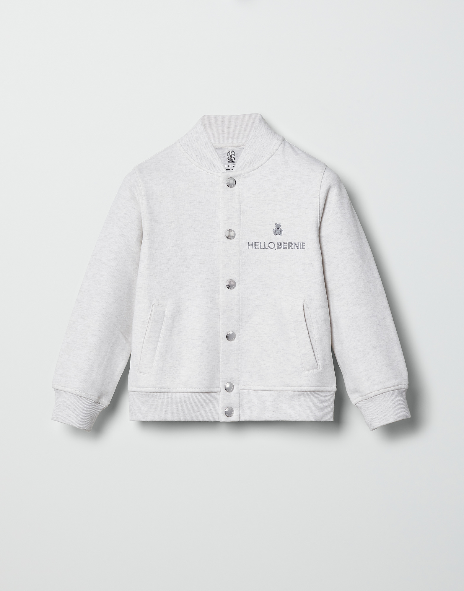 Bomber-style sweatshirt Light Grey Baby - Brunello Cucinelli