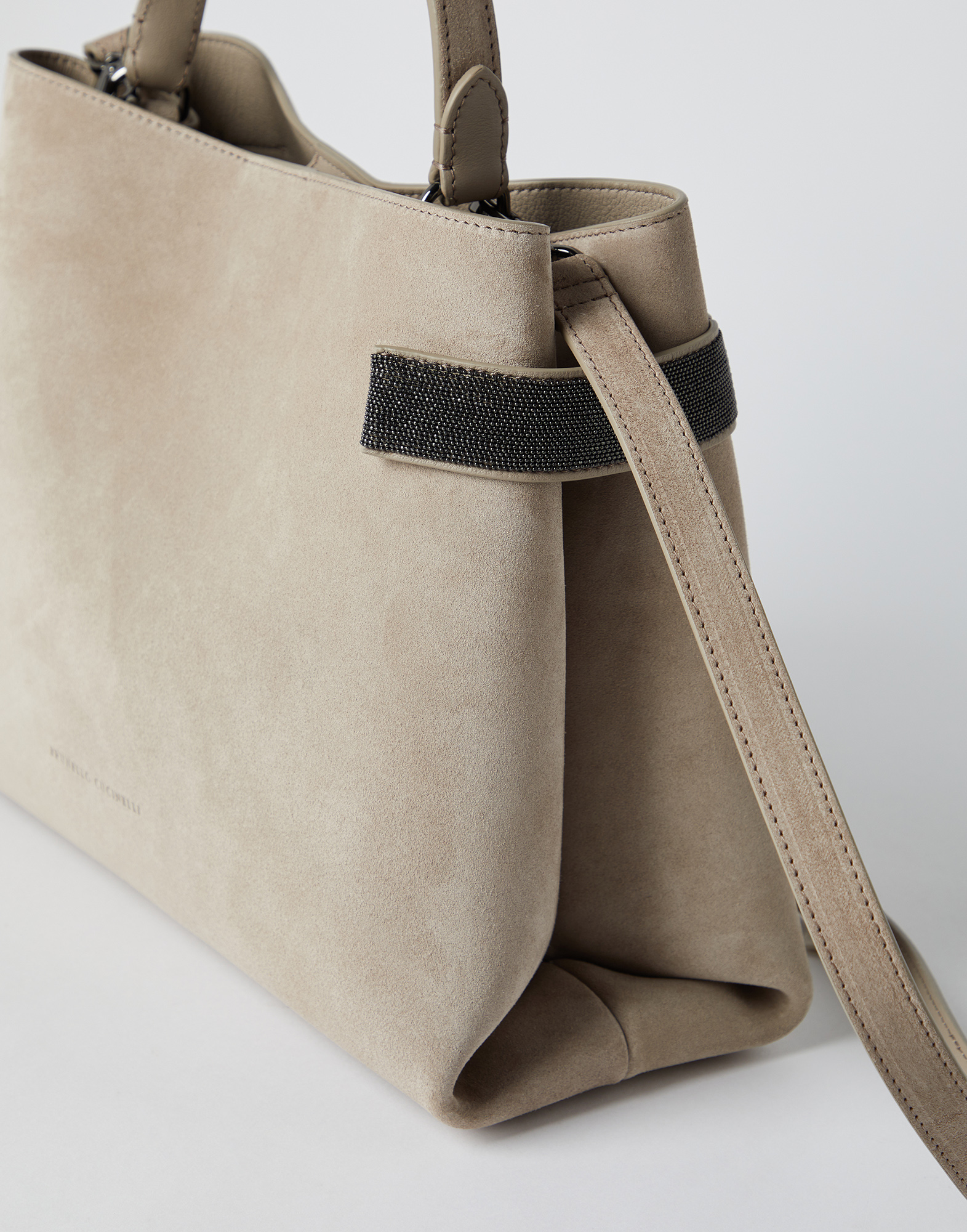 Suede Tote Bag in Brown - Brunello Cucinelli