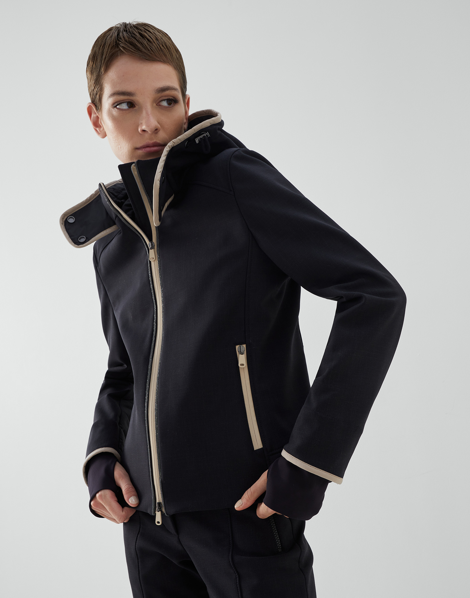 Mountain outerwear jacket Lignite Grey Woman - Brunello Cucinelli