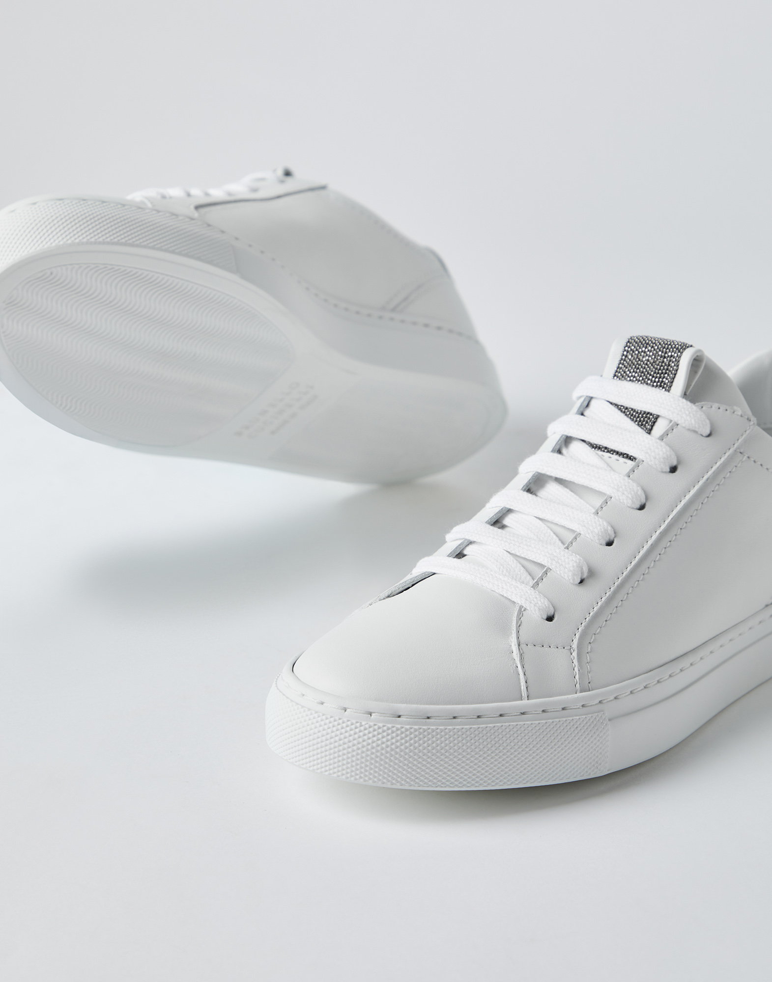 Calfskin sneakers White Woman - Brunello Cucinelli