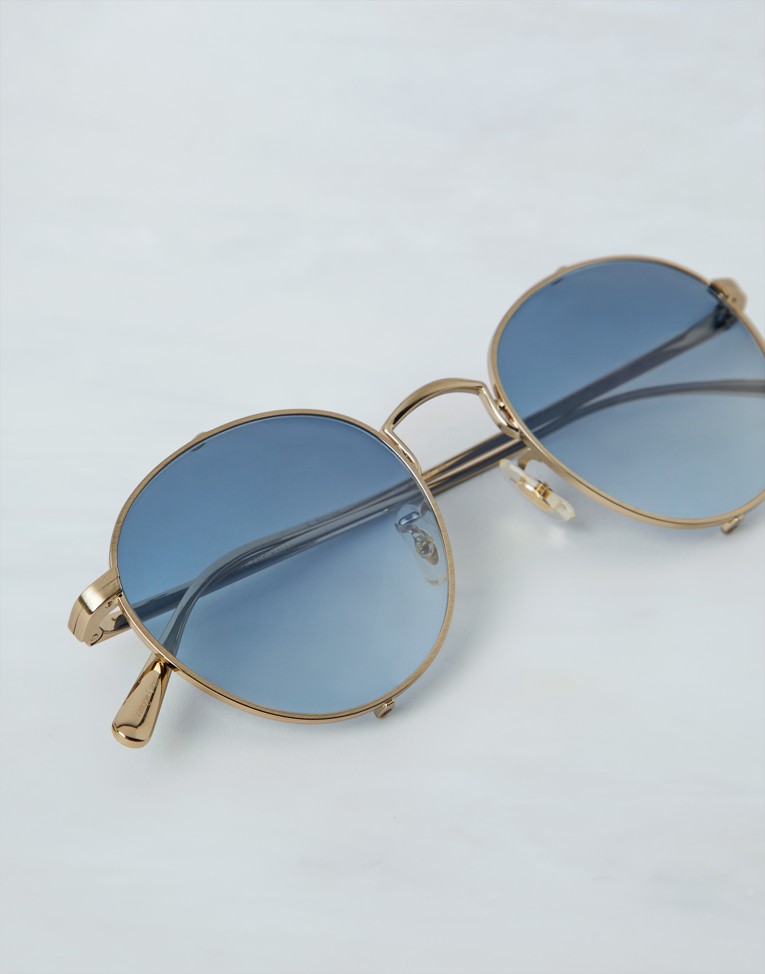 Cesarino 侧面保护罩设计金属太阳镜 哑金色 眼镜 - Brunello Cucinelli
