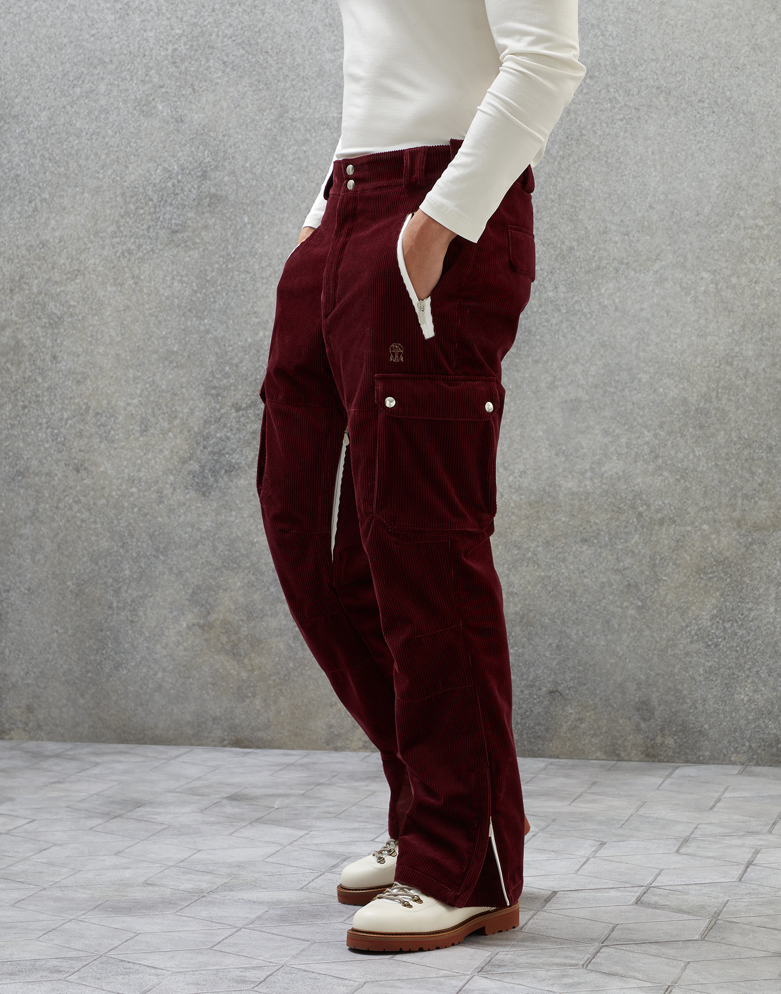 Mountain trousers with padding Bordeaux Man - Brunello Cucinelli