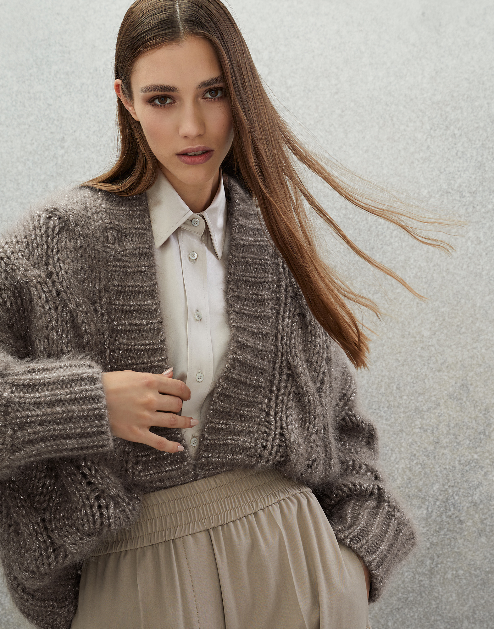 Mohair and wool cardigan