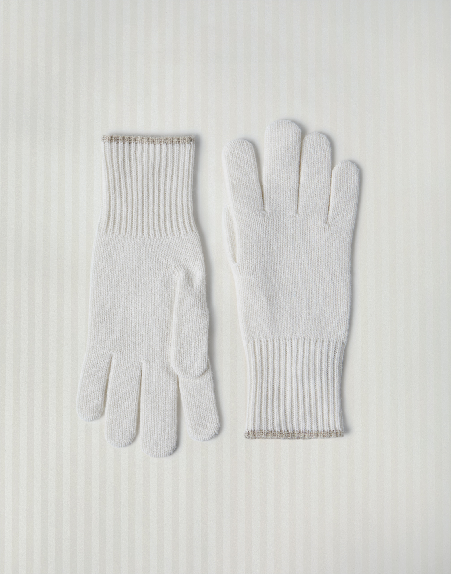 Handschuhe aus Strick Weiß Herren - Brunello Cucinelli