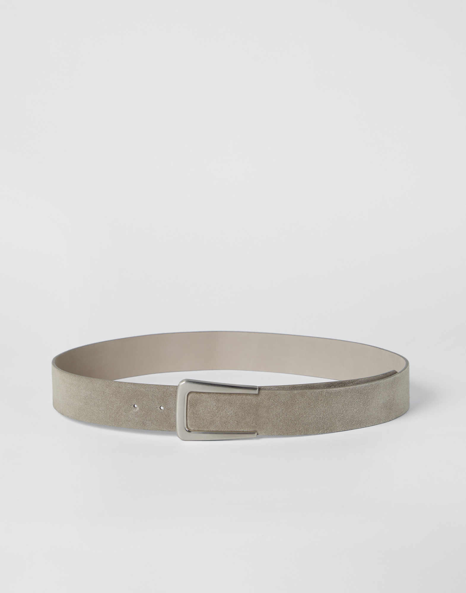 Suede calfskin belt Grey Woman - Brunello Cucinelli