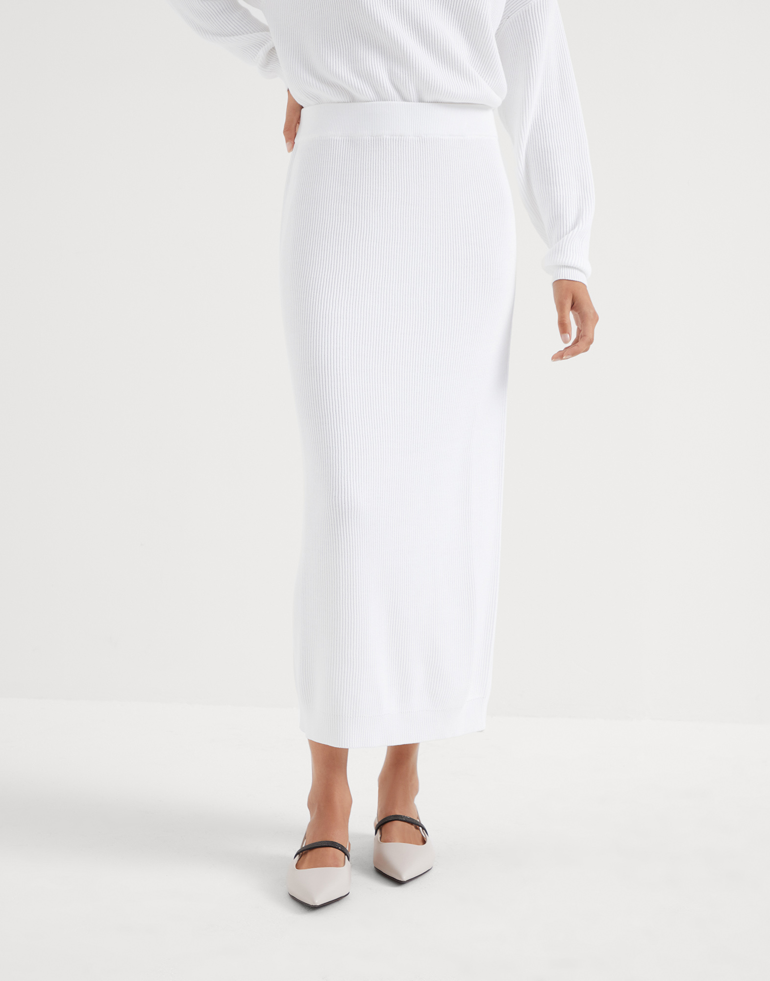 Knitted skirt White Woman -
                        Brunello Cucinelli
                    