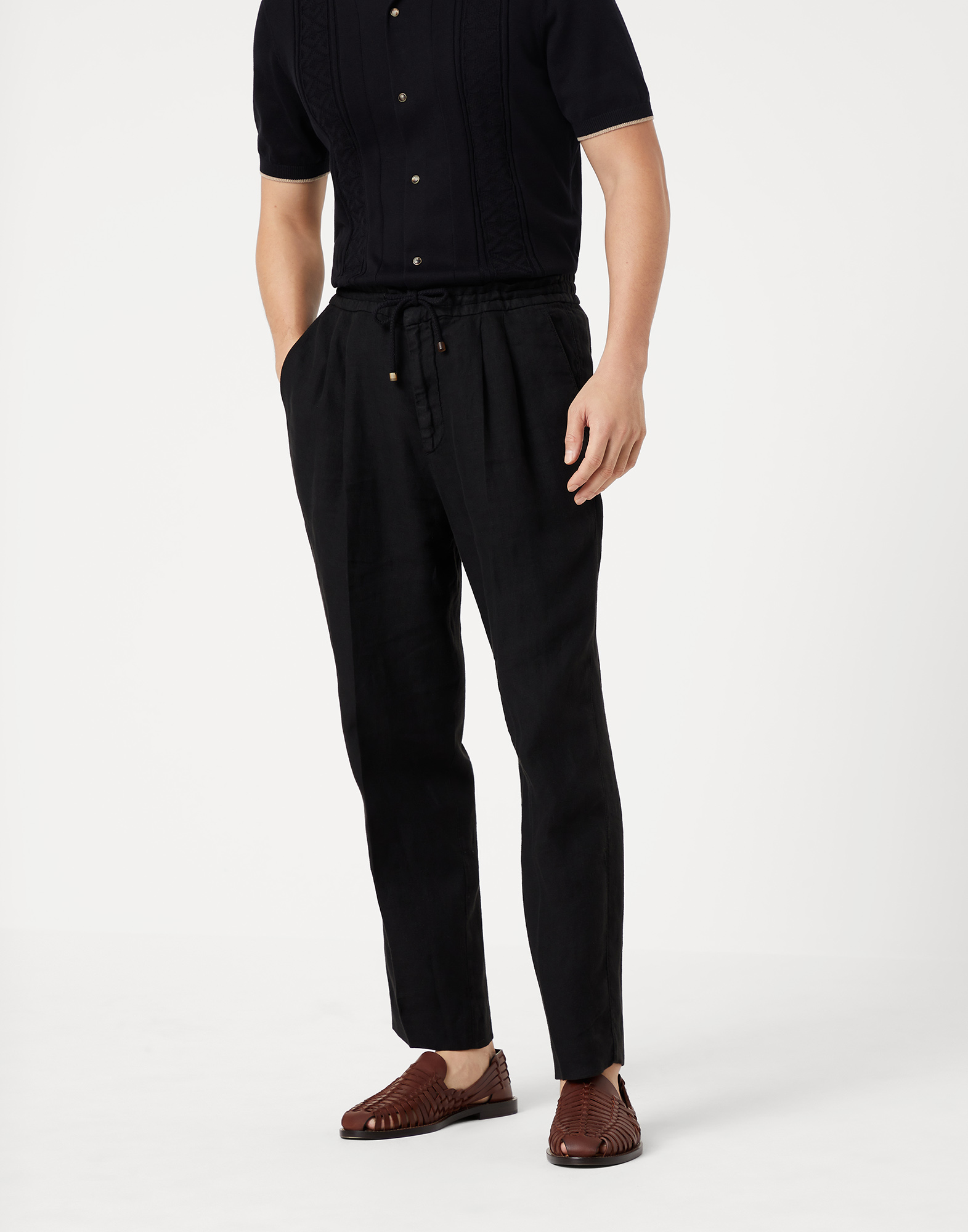 Leisure fit trousers with drawstring