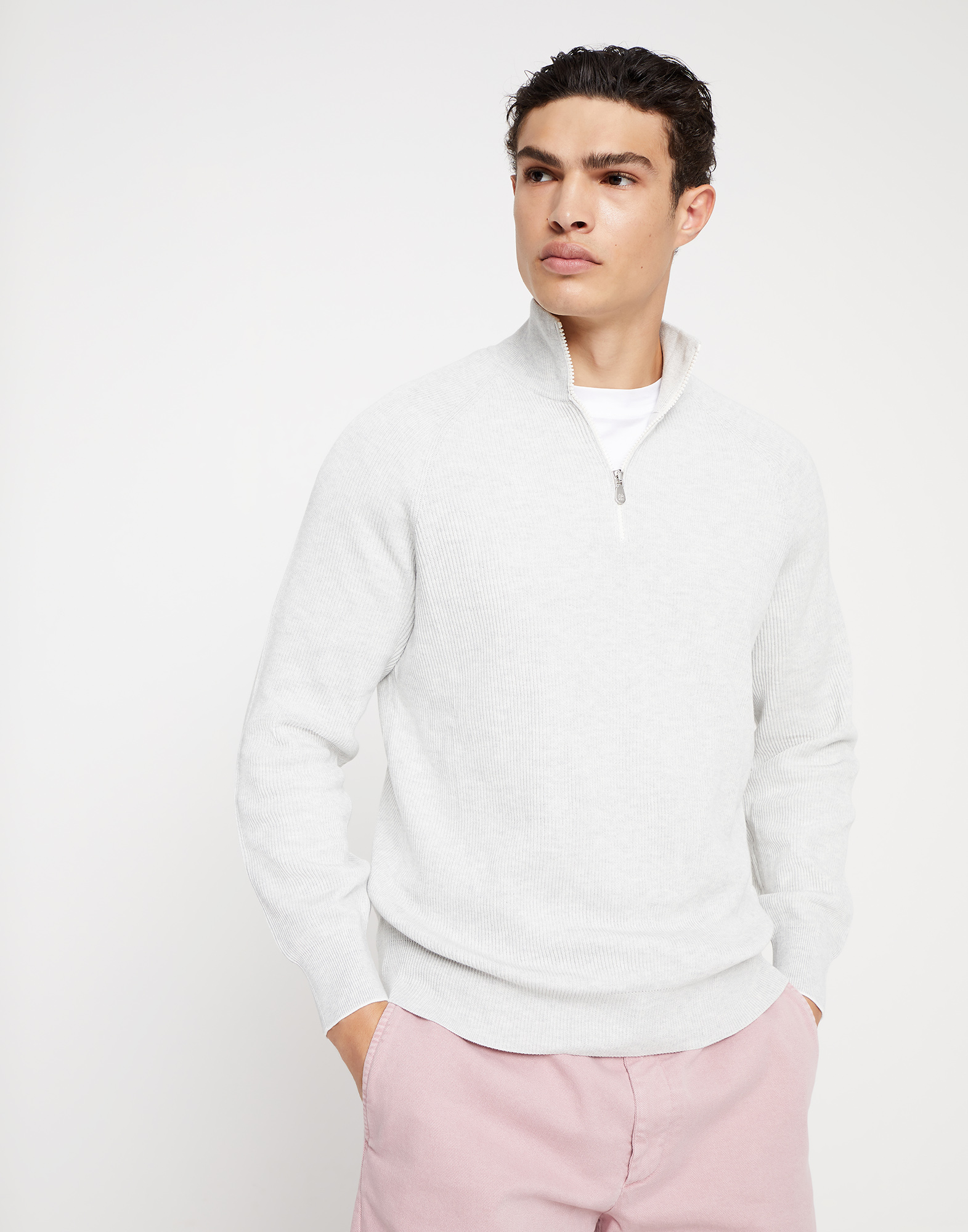 Sweater with half zipper