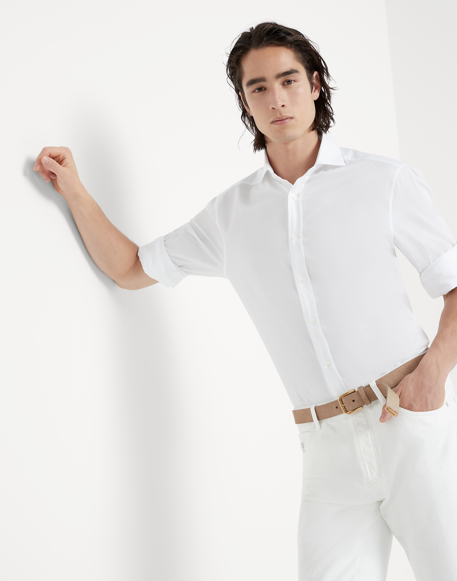 Twill shirt White Man - Brunello Cucinelli